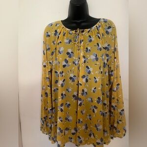 Style & co. Floral Yellow and Blue Women's Top